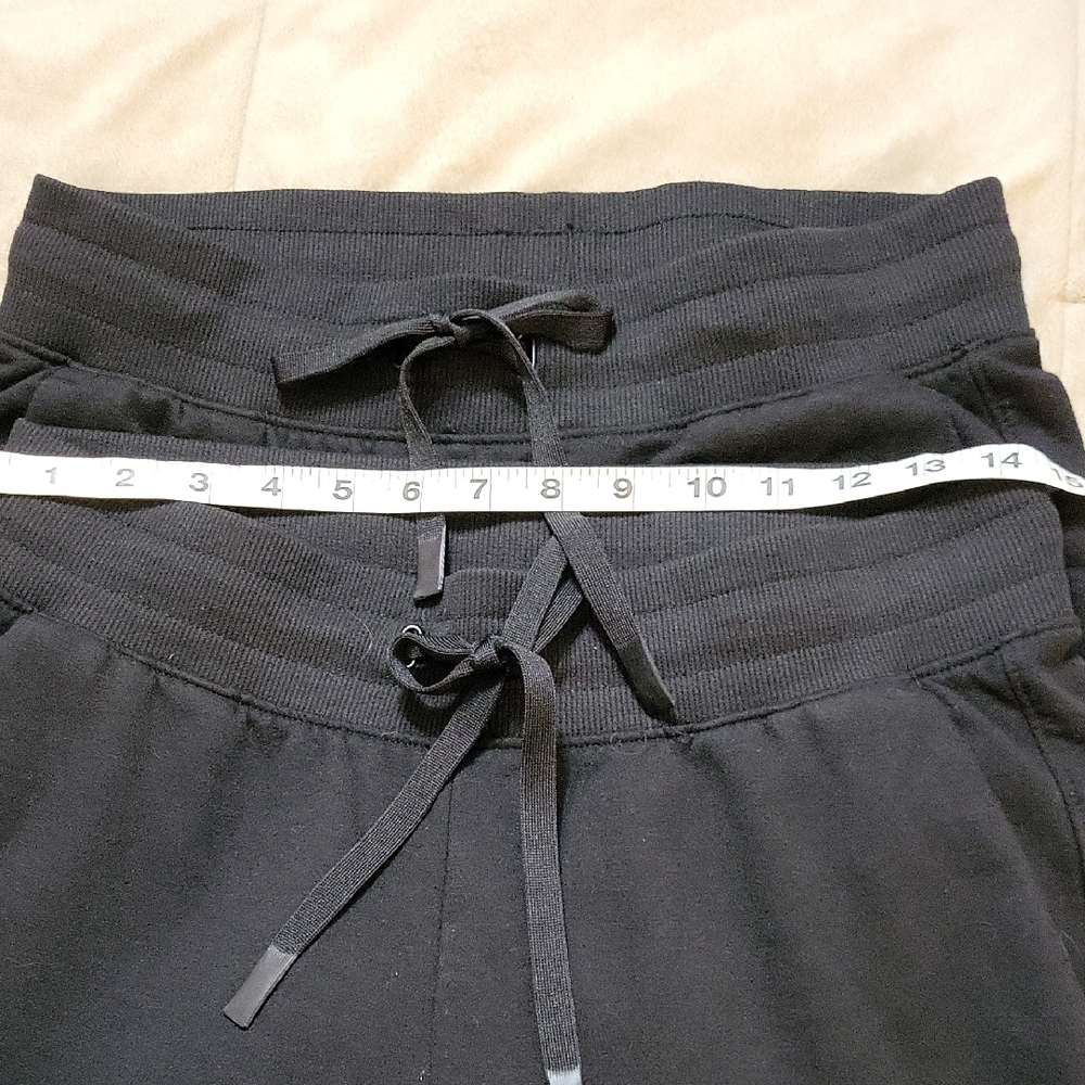 (2) Pair Womens Black Jogger Pants - Casual Drawstring Waist Small